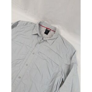 The North Face Mens Gray Button Up Cool Horizon long sleeve Shirt Size Large